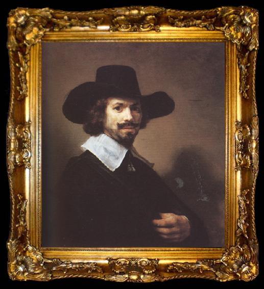 framed  Carel fabritius Portrait of a Man.Pendant to Fig (mk33), ta009-2